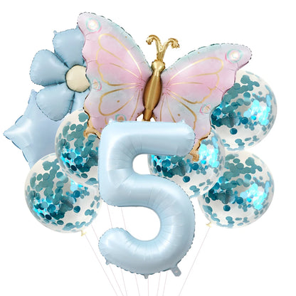 Butterfly Balloons 5th Birthday Decor for Girls Pink Butterfly Foil Balloons for Butterfly Themed Party Wedding Birthday Decors