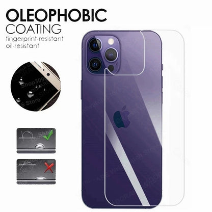 2in1 Back Tempered Glass For iPhone 16 15 14 13 12 Pro Max 15 Plus 15 pro max 16Pro Back Screen Protector With Lens Glass