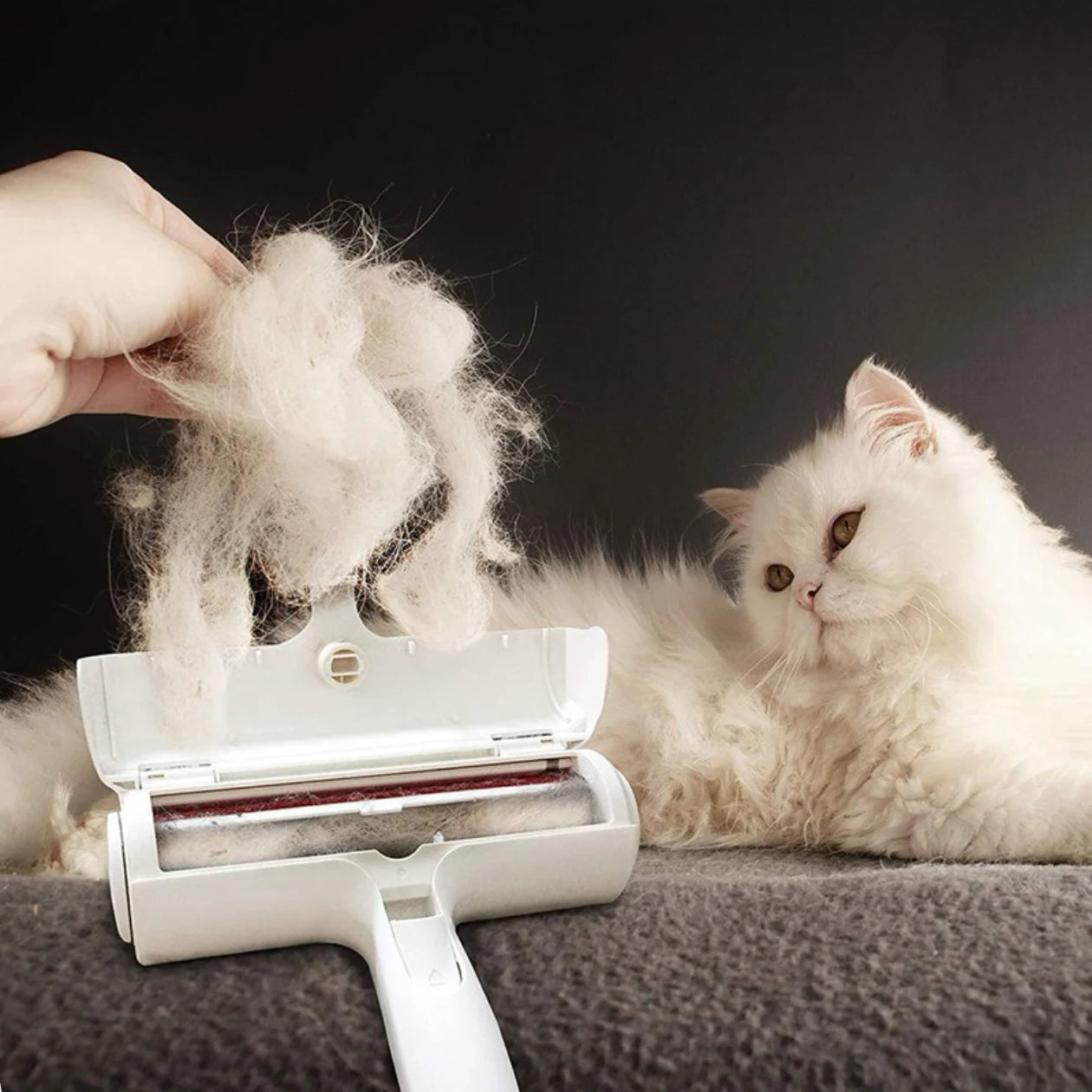 Pet Hair Roller Remover Lint Brush 2-Way Dog Cat Comb Tool Convenient Cleaning Dog Cat Fur Brush Base Home Furniture Sofa Clothe