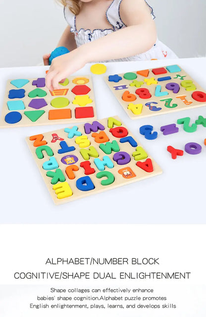 Clearance_Montessori 3D Wooden Puzzles for Kids Baby Early Learning Games Educational Wooden Toys For Children Birthday Gifts_Co