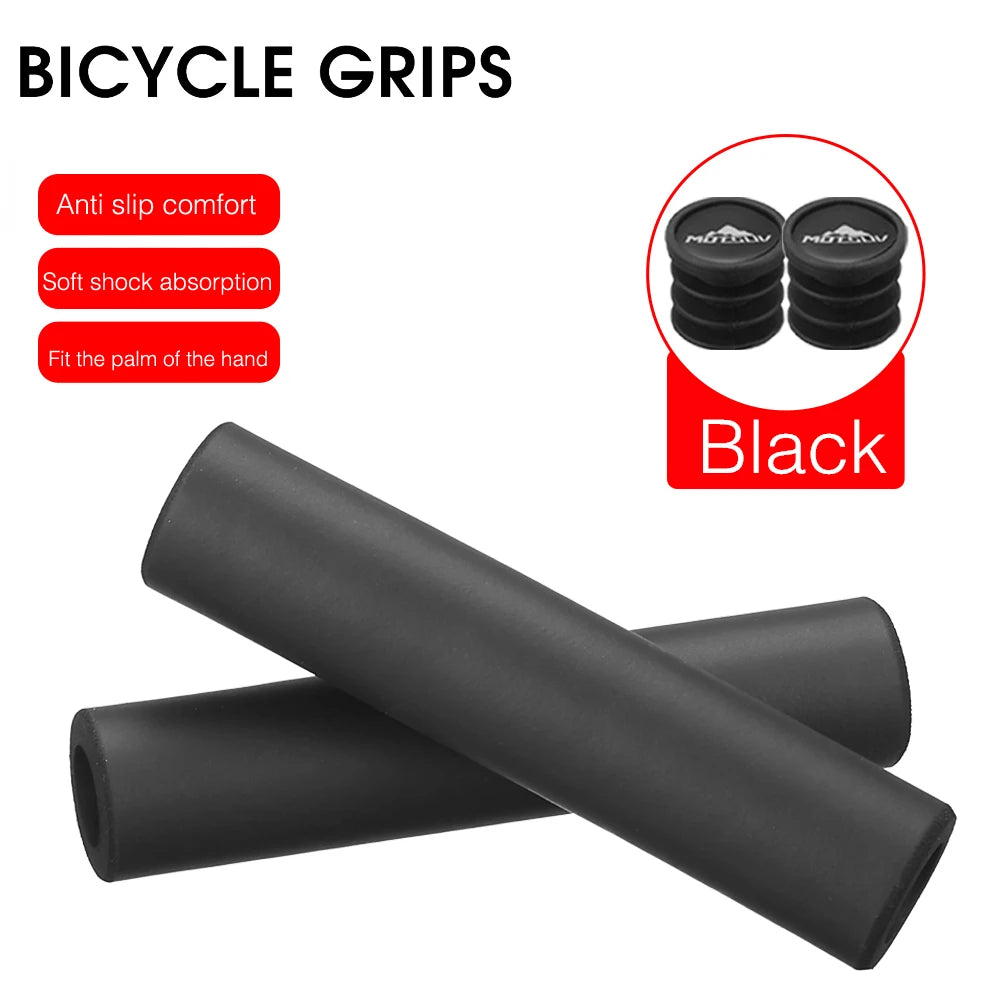 MOTSUV Bicycle Ultraight Density Foam Silicone Sponge Handlebar Grips for MTB bike XC/AM Anti-skid shock-absorbing Super Soft