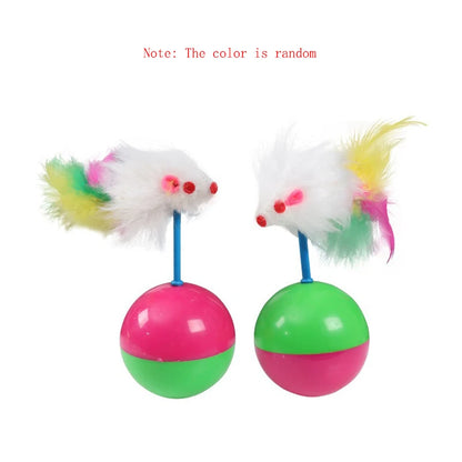 Cat Self-Happiness Toy Mouse Tumbler Ball Pet Interactive Educational Sound Toy Plush Toy