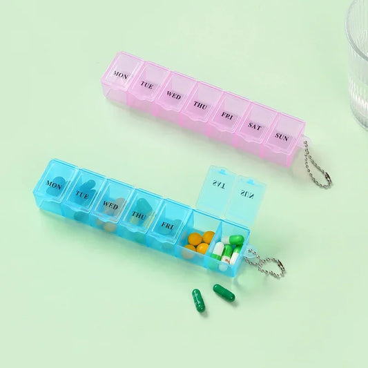 Mini Pill Case Box Organizer 7 Days Medicine Weekly Tablet Holder Storage Organizer Organizer Container for Vitamin Fish Oils