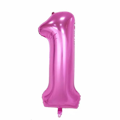 40inch 1st Turquois Rose Gold Silver Big Number Foil Helium Balloons Baby Shower 1 Years Old Birthday Party Decoration Globos