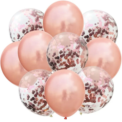 12inch 10pcs Mix Blue Rose Gold Confetti Latex Balloon colorful Baby Shower Wedding Birthday Party Decor Clear Balloons kids toy