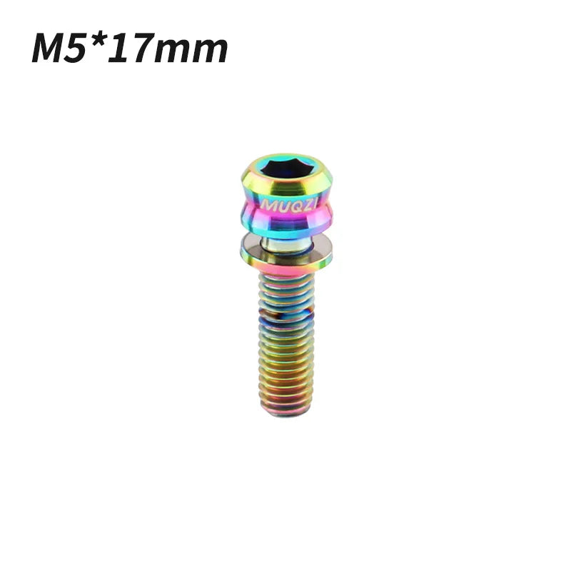 MUQZI Titanium Bolt M5x17mm M5x19mm Bicycle Nut Titanium Alloy Stem Bolts MTB Road  Folding Bike Screw Accessories