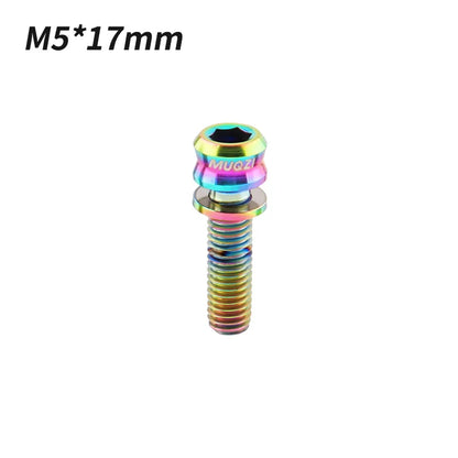 MUQZI Titanium Bolt M5x17mm M5x19mm Bicycle Nut Titanium Alloy Stem Bolts MTB Road  Folding Bike Screw Accessories