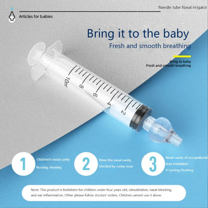 2Pcs Needle Tube Baby Nasal Aspirator Syringe Baby Nose Cleaner Infant Rhinitis Nasal Washer Children Nose Washing Tool for Kids