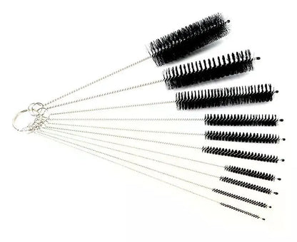 10pcs Set Stainless Steel Soft Hair Brush Pipette Test Tube Baby Bottle Brush Multifunctional Household Cleaning Tools Set