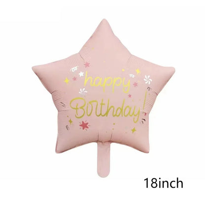 Cute Matte Rainbow Cake Bear Foil Balloon Kids Adult Birthday Party Decorations Cartoon Bow Candy Ice Cream Balloons Globos