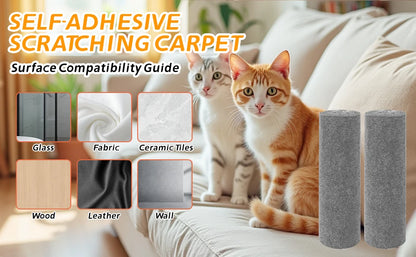 Trimmable Cat Scratcher Mat, Self Adhesive Carpet Mat Pad Replacement for Cat Tree Shelves Post Couch Wall Furniture Steps DIY