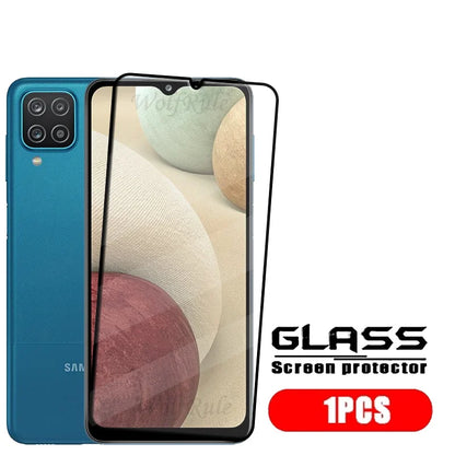 4PCS Full Cover Glass For Samsung A12 Glass Samsung Galaxy A12 Glass Full Glue Cover 9H HD For Screen Protector Samsung A12 A 12