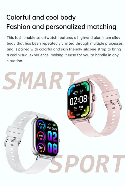 2024 2.01'' Smart Watch Bluetooth Call Play Music Smartwatch Fitness Sport Waterproof Watches for Men Women iPhone Android