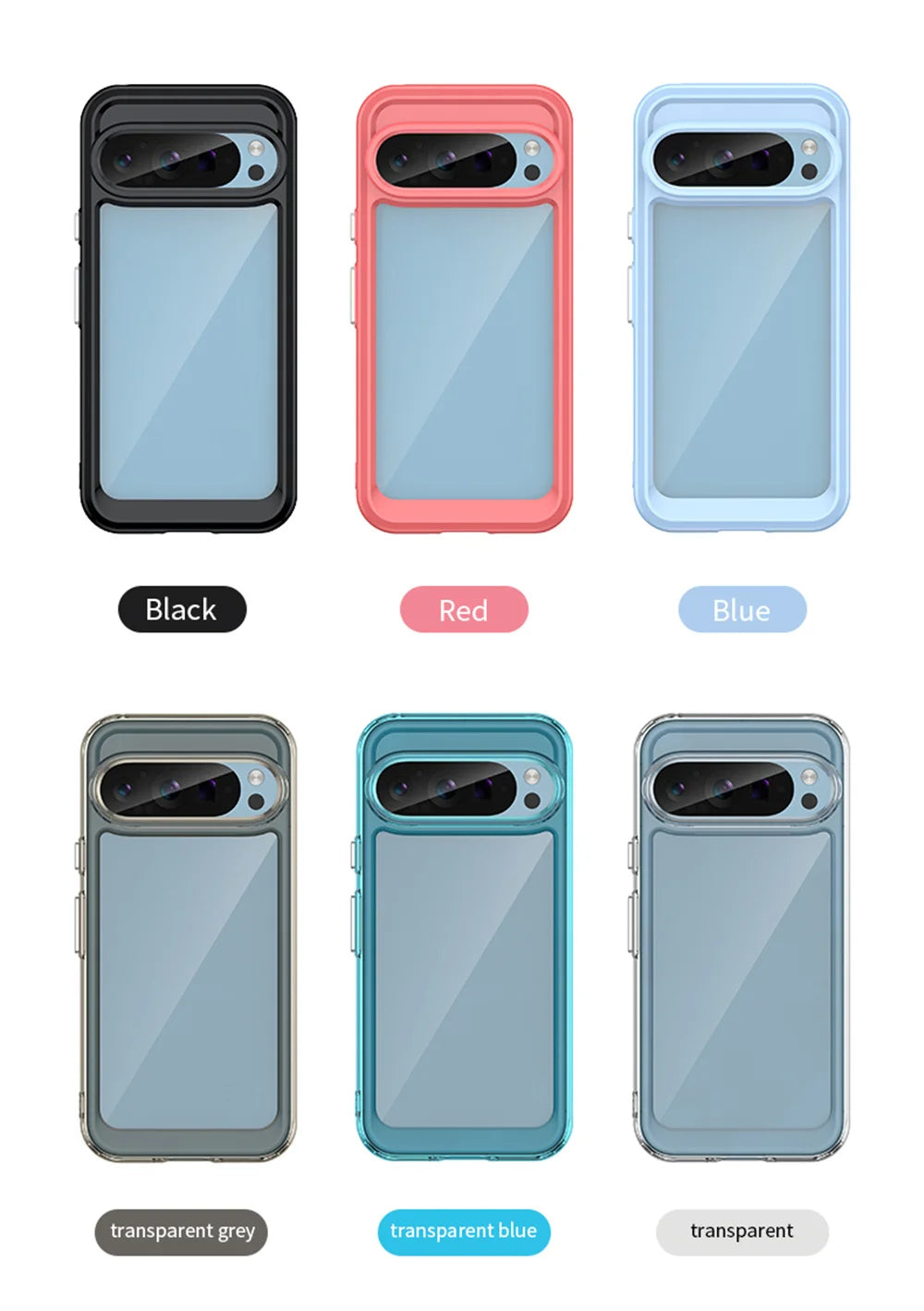 Fashion Transparent Acrylic Case For Google Pixel 9 8 7 Pro 8 7 A Colorful Hard Clear Shockproof Thin Cover For Pixel 9 Pro XL