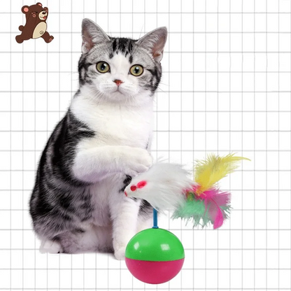 Cat Self-Happiness Toy Mouse Tumbler Ball Pet Interactive Educational Sound Toy Plush Toy
