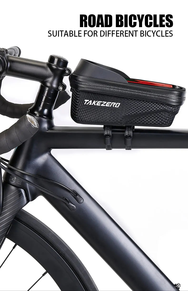 TAKEZERO A2X Mountain Bike EVA Hard Shell Bicycle Bag - Quick-Release Front Bar Bag for Handlebar Mount, Cycling Equipment