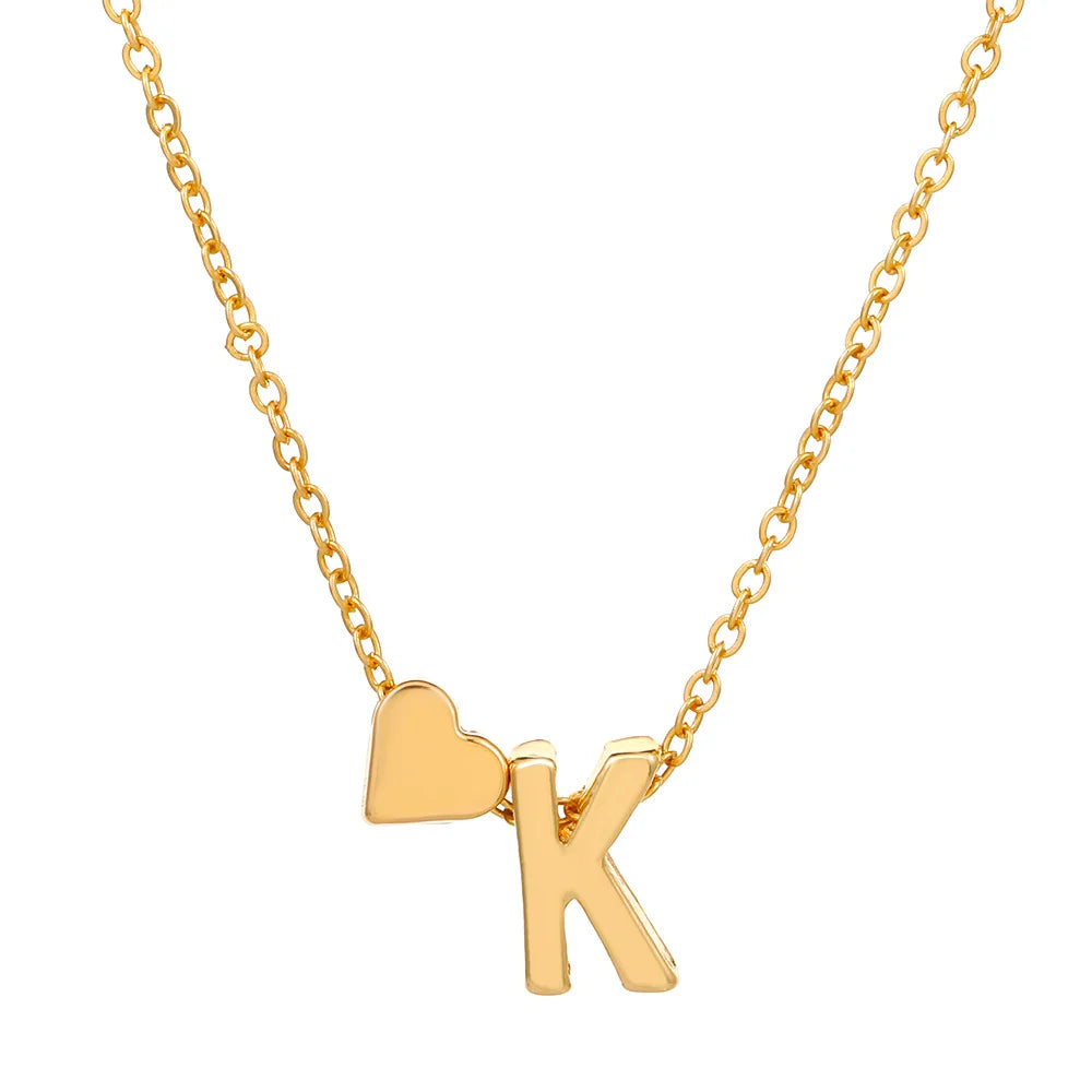 26 English Initial Letter Bracelets for Lovers Women Men DIY Personalized Name Alloy Heart-shaped Bracelets Jewelry Anniversary