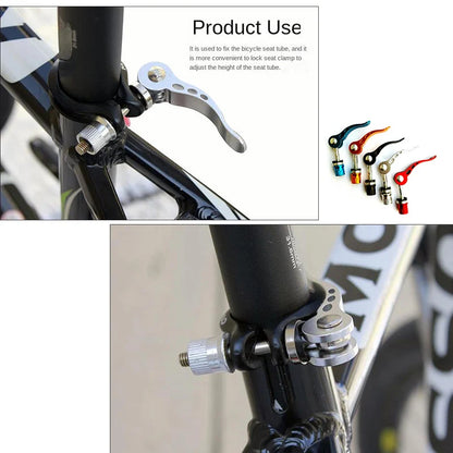 1/2/6pcs M6 x65mm Bicycle Quick Release Aluminum Seatpost Clamp Bike Seat Post Tube Clamp  Lock Nut Saddle for Road MTB Bike