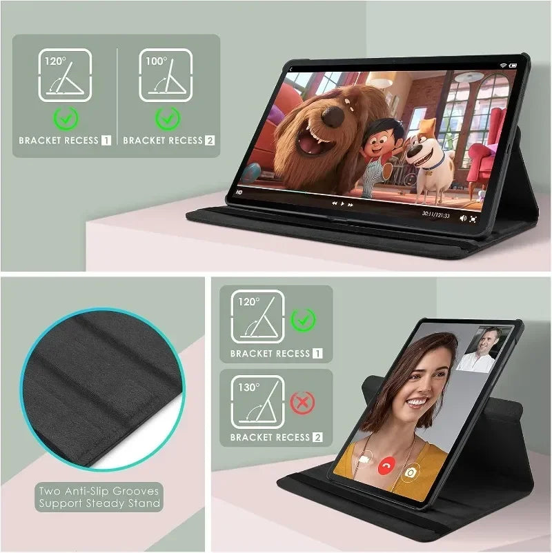 360 Rotating Case for Samsung Galaxy Tab S10+S9 Ultra 14.6 S8 Plus 12.4 S7 FE 11 Tablet Cover X900 X916 X800 X810 T730 T970 Case