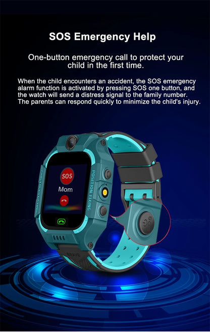 2G Smart Watch Kids LBS SOS Phone Watch IP67 Waterproof Remote Photo Voice Chat Smartwatch Compatible For Ios Android Child Gift