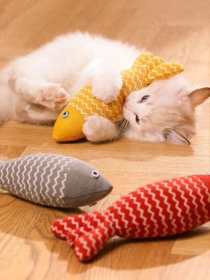 1PC Fun Cat Sackcloth Fish Toy High With Catnip Fish Pet Cat Gnawing Inside The Toy Room
