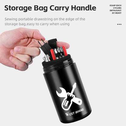 WEST BIKING Bicycle Repair Tool Storage Capsule Portable Waterproof Toolkit With Water Bottle Cage MTB Road Bike Accessories