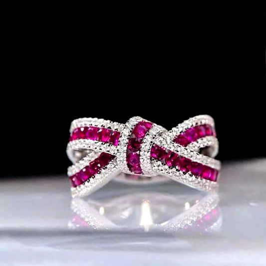 Gorgeous Finger Ring for Women Fashion Female Fashion Bright Zirconia Jewelry for Engagement Ceremony Party Accessories