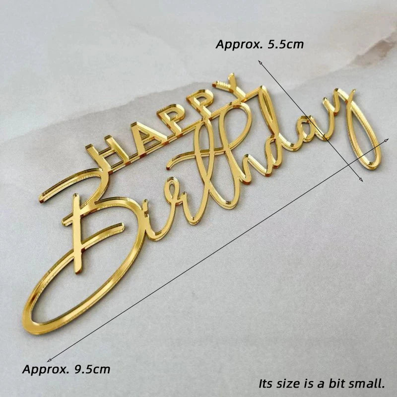 1/3/5pcs Acrylic Birthday Queen Gold Cake Topper Happy Birthday Party Sides Cake Decorations Accessories