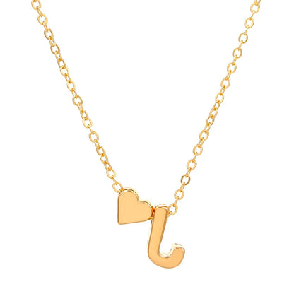 26 English Initial Letter Bracelets for Lovers Women Men DIY Personalized Name Alloy Heart-shaped Bracelets Jewelry Anniversary
