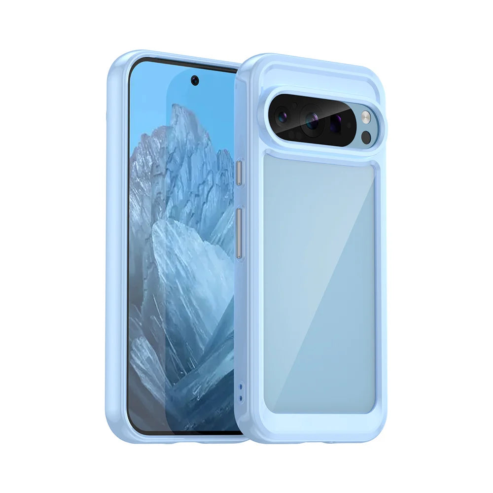 Fashion Transparent Acrylic Case For Google Pixel 9 8 7 Pro 8 7 A Colorful Hard Clear Shockproof Thin Cover For Pixel 9 Pro XL