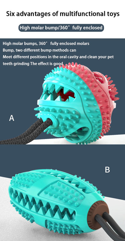 Interactive Suction Cup Dog Toy Large Dog Ball Toys Suction Cup Ropes Interactive Leaking Slow Feeder Chew Toy Toothing Clean