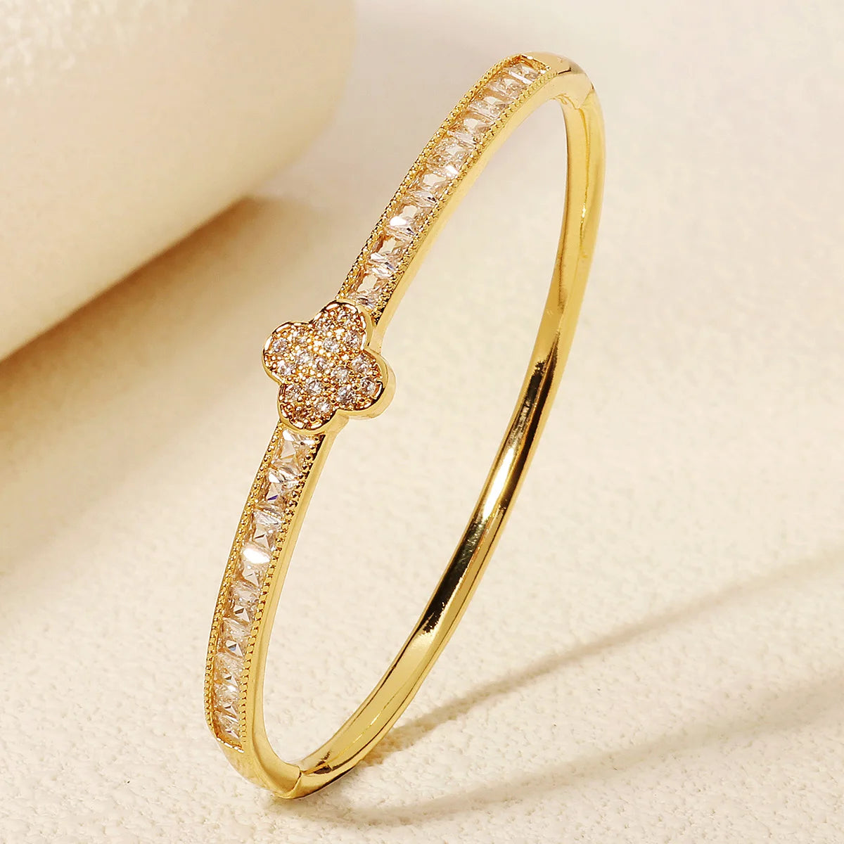 Copper With Zirconium Opening Female Simple Trendy Bracelet Women's Stainless Steel Jewelry Luxury Gifts for Girlfriends