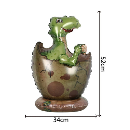 1pcs Large 4D Dinosaur Foil Balloons Jungle Animal Baby Boys Birthday Party Decors Jurassic Standind Dragon Kids Toys Air Globos