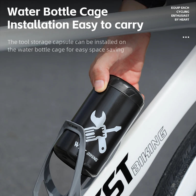 WEST BIKING Bicycle Repair Tool Storage Capsule Portable Waterproof Toolkit With Water Bottle Cage MTB Road Bike Accessories