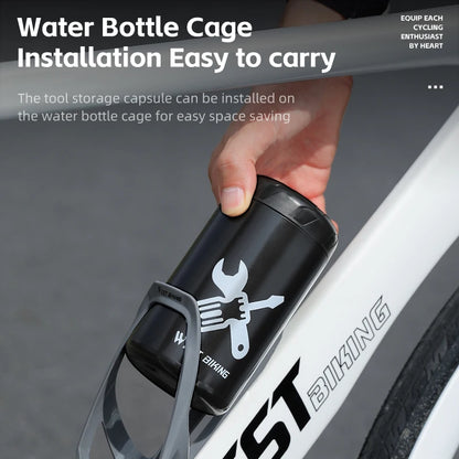 WEST BIKING Bicycle Repair Tool Storage Capsule Portable Waterproof Toolkit With Water Bottle Cage MTB Road Bike Accessories