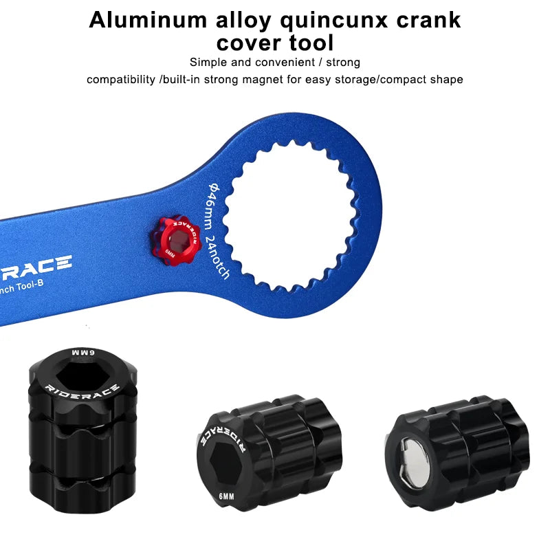 Bike Crank Remove Install Tool Aluminum Alloy Bicycle Crank Arm Cover Screw Wrench MTB Road Cycling Crankset Installation Tools