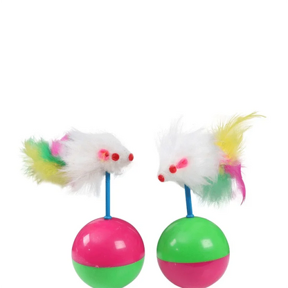 Cat Self-Happiness Toy Mouse Tumbler Ball Pet Interactive Educational Sound Toy Plush Toy
