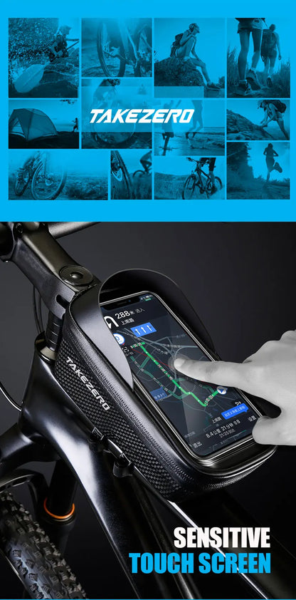 TAKEZERO A2X Mountain Bike EVA Hard Shell Bicycle Bag - Quick-Release Front Bar Bag for Handlebar Mount, Cycling Equipment