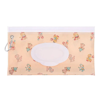 EVA Baby Wet Wipe Pouch Portable Buckle Wipes Holder Case Flip Cover Snap-Strap Reusable Refillable Wet Wipe Bag Outdoor