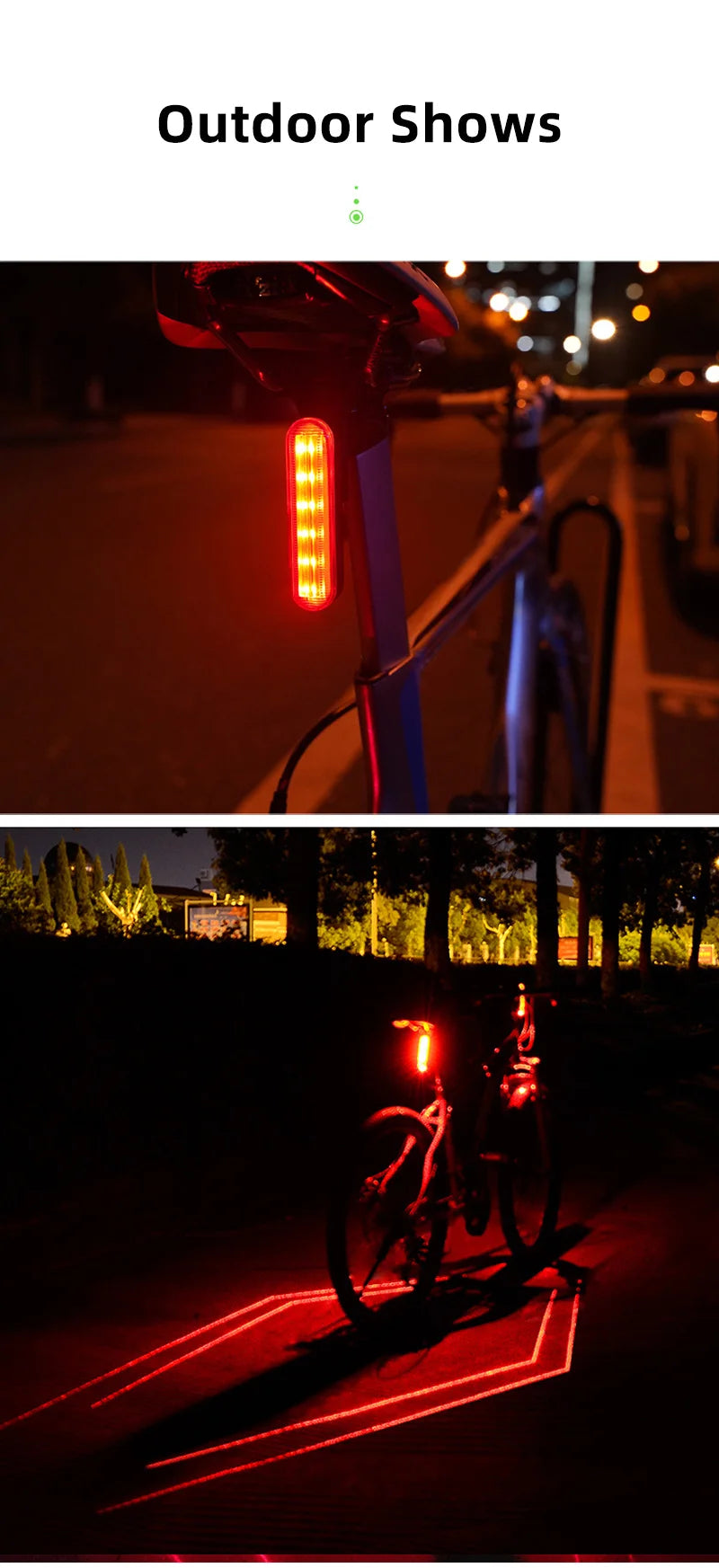 WEST BIKING Bike Taillight Laser Brake Sensing Rear Light IPX5 Waterproof USB Charging Bike Light MTB Road Bicycle Accessories