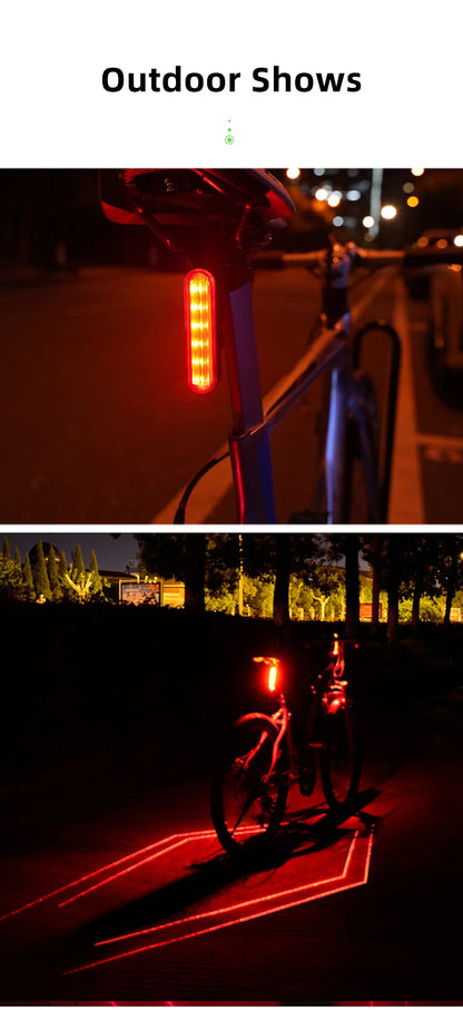 WEST BIKING Bike Taillight Laser Brake Sensing Rear Light IPX5 Waterproof USB Charging Bike Light MTB Road Bicycle Accessories