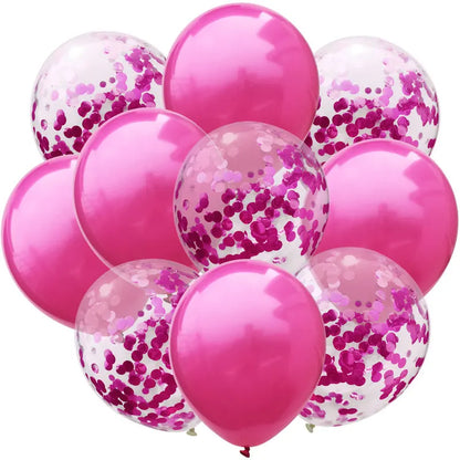 12inch 10pcs Mix Blue Rose Gold Confetti Latex Balloon colorful Baby Shower Wedding Birthday Party Decor Clear Balloons kids toy