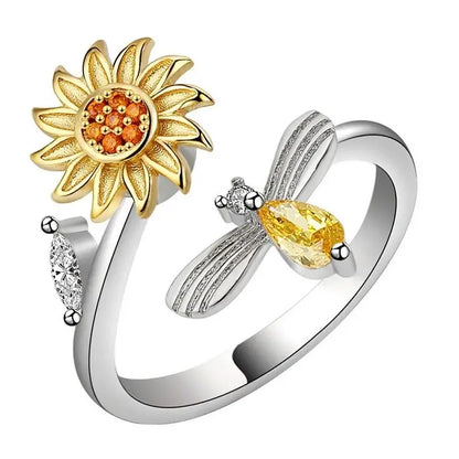 Unique Design With Personalized Rings Featuring Stars Moon Sun Sunflowers Dragonflies Fashionable Versatile Trendy For Women