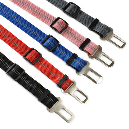 Durable Nylon Dog Seat Belt For Small Large Dogs Adjustable Reflective Elastic Lead Puppy Travel Car Safety Rope French Bulldog