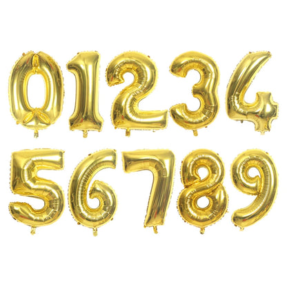 16/32/40inch Digital Foil Balloons Rose Gold Silver Gradient Number 0-9 Birthday Party Wedding Decoration Baby Shower Globos