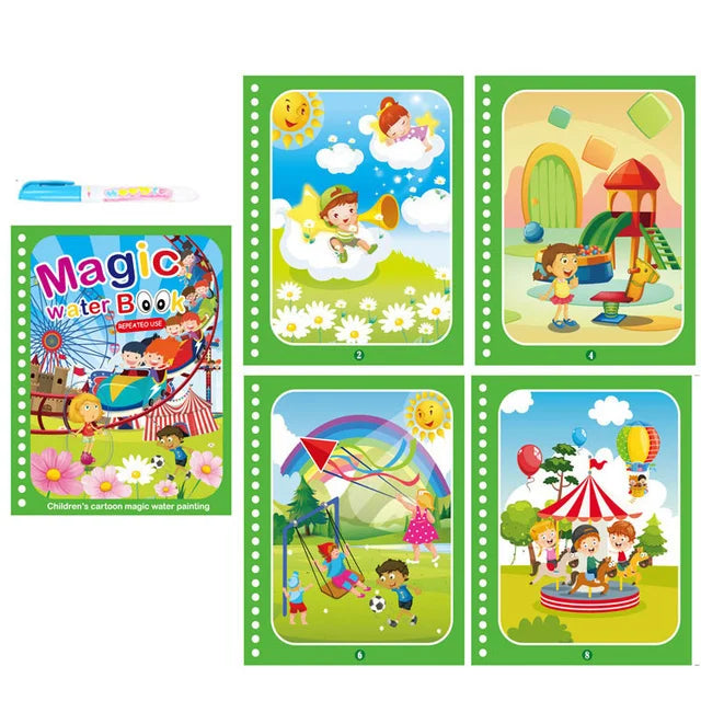 Montessori Toys Reusable Coloring Book Magic Water Drawing Book Painting Drawing Toys Sensory Early Education Toys for Children