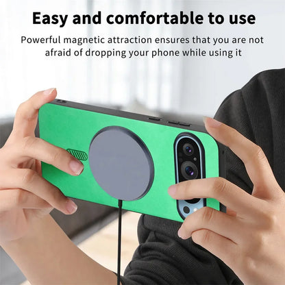 for Magsafe PU Leather Phone Case for Google Pixel 9 Pro XL Matte Magnetic Wireless Charging Cover for Pixel 7A 8A 8 7 Pro