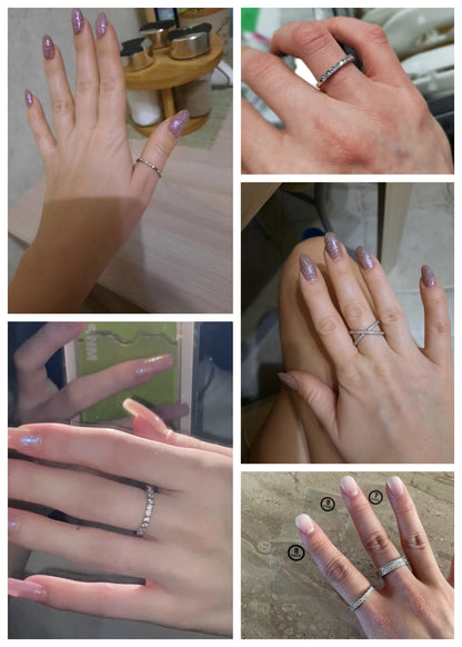 Fashion Contracted Design Women's Ring with Brilliant White Cubic Zirconia Wedding Party Daily Wearable Statement Jewelry