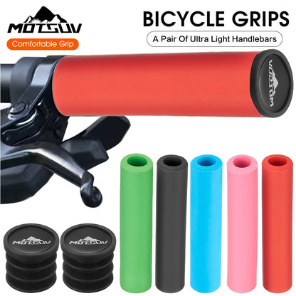 MOTSUV Bicycle Ultraight Density Foam Silicone Sponge Handlebar Grips for MTB bike XC/AM Anti-skid shock-absorbing Super Soft