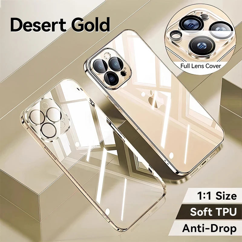 Joyroom Case For iPhone 16 Pro Max Anti-drop Transparent Cover For iPhone 16 15 14  Pro Max Shockproof Case With Len Protection